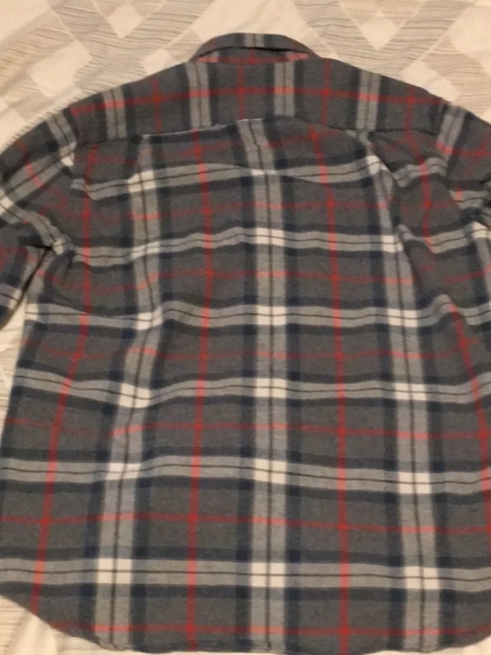 J. Crew Gray and Red Plaid Button-Down Shirt
